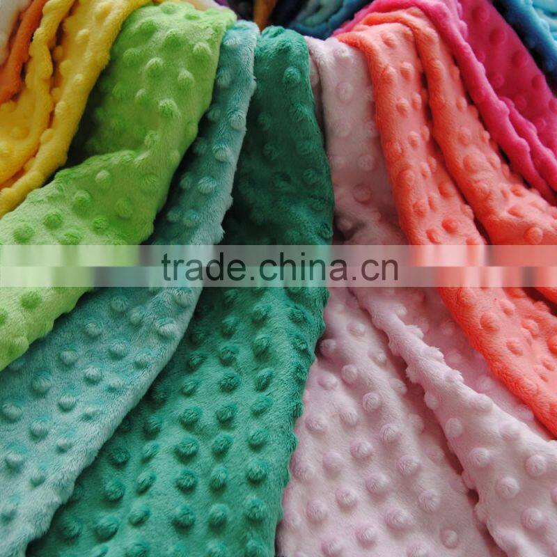 Only 50mts MOQ 100% Polyester Super Soft Breathable Minky Cuddle Dimple Fabric