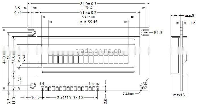 lcd 1602 Blue/ Yellow Green/gray 5V /3.3V 16x2 character lcd module