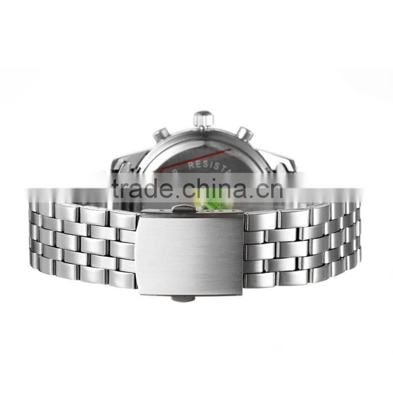 SKONE 7145 stainless steel back water resistant watch