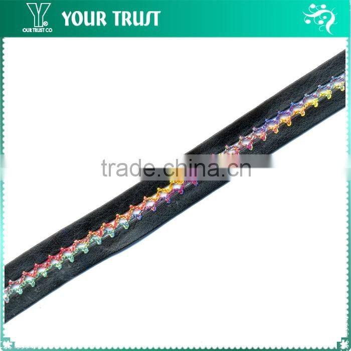 Width 1.2 Centimeter Black Silver Metallic Nylon Braid Trimming