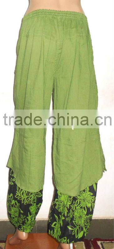 3134 Cotton boho harem casual Pantalon Pants Harem shirred waist cotton yoga pants