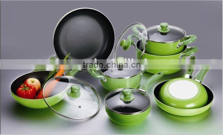 Aluminium press non-stick coated cookware set