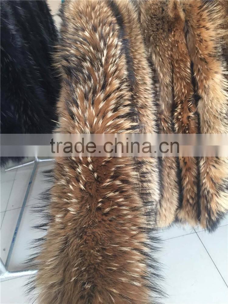 Fluffy Raccoon Fur hood trim