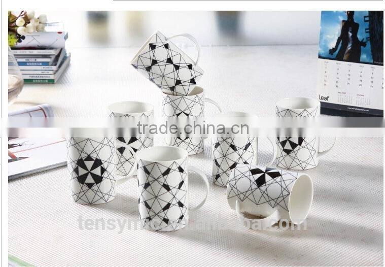 11OZ Own design white porcelain tea cup with printing