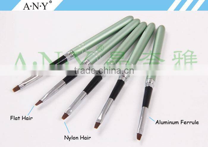 ANY Nail Art Beauty Care Metal Handle Nail Micropainting UV Gel Brush with Cap