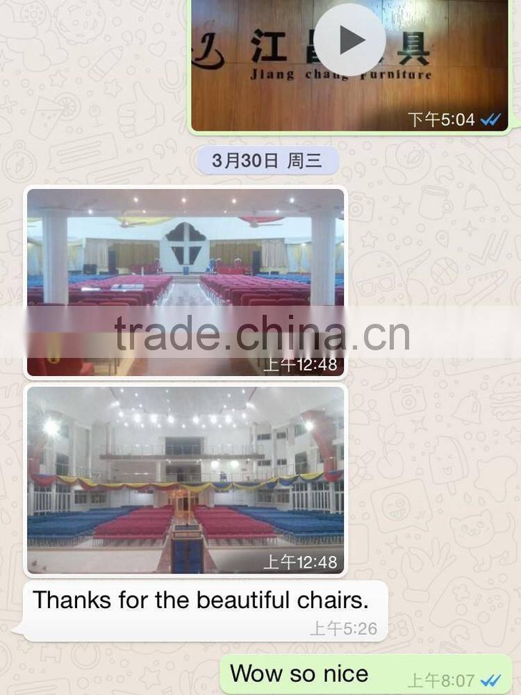 Red Fabric Iron Interlink Stackable Chair For Church JC-E200