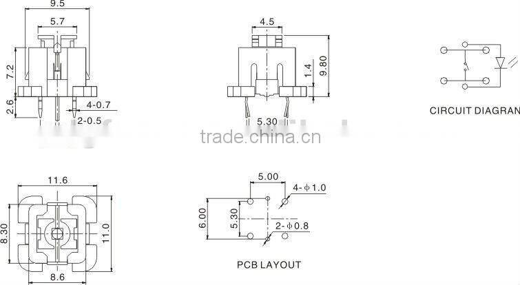 tact switch with led smd TS-2005