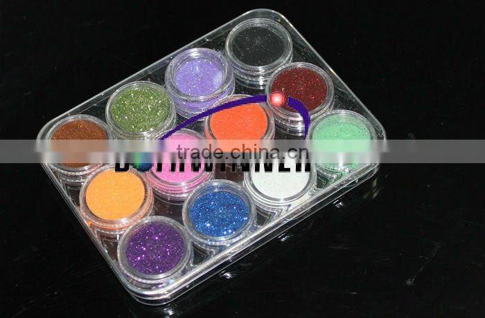 Colorful Nail Art Glitter acrylic powder for nail decoration set,shape glitter