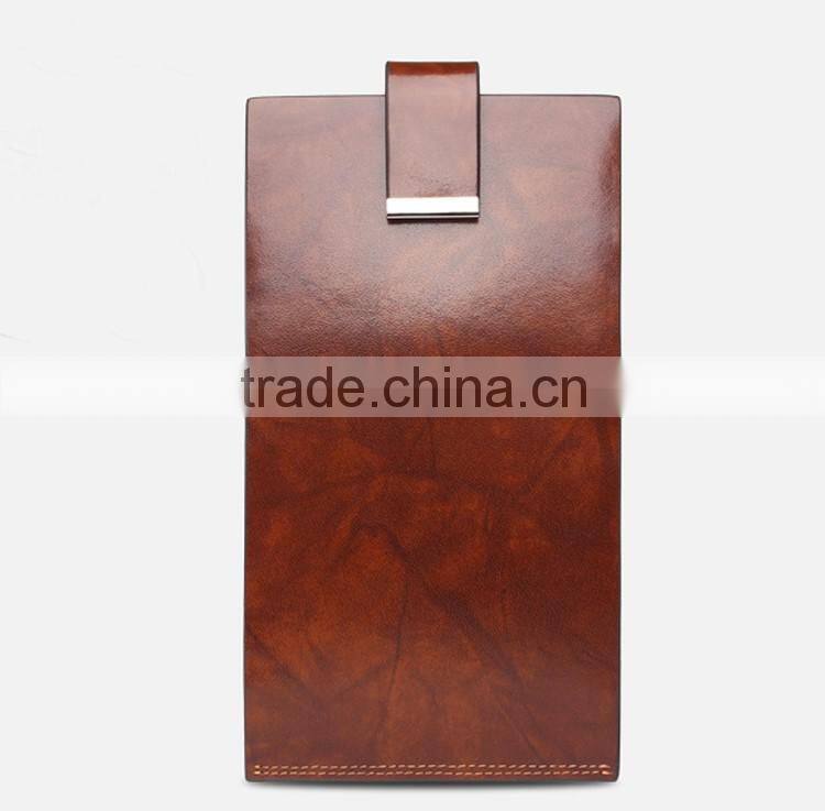 Fashion brand leather card holder with metal chain, multi-purpose holder