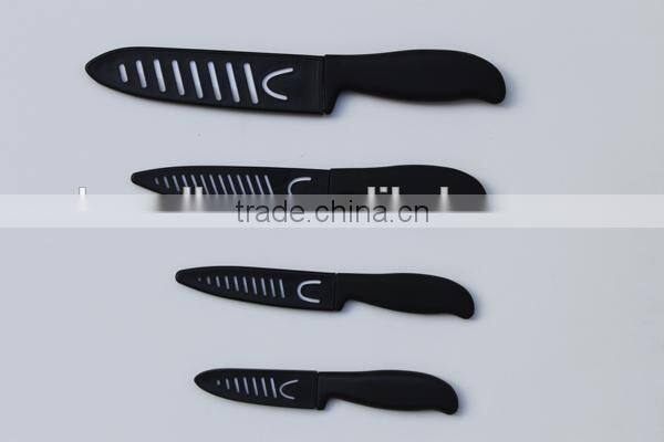 Colorful ABS handle Ceramic Blade Kitchen Knives set 3pcs in Acrylic Stand holder