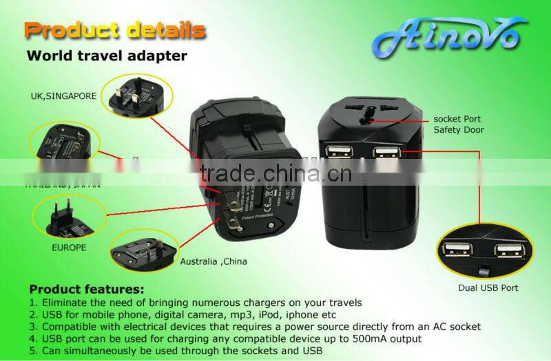 multi travel adapter plug for Iphone available in 150 countries