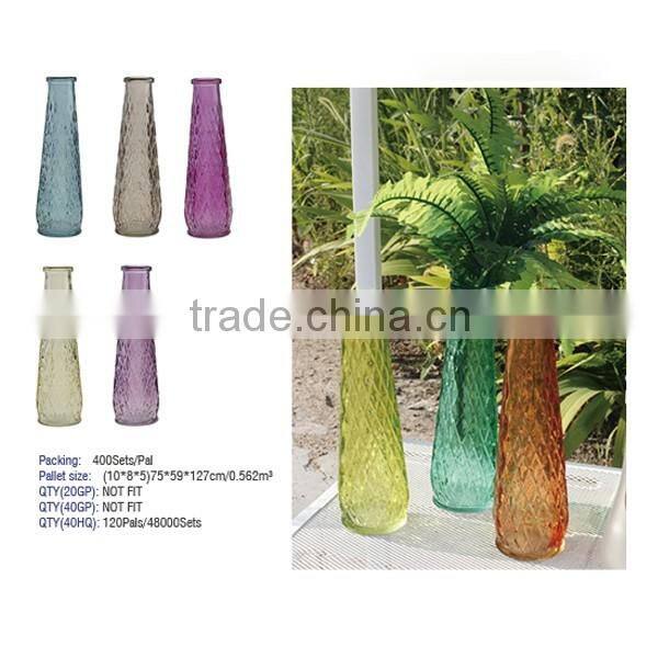 flowersea promotional product colorful glass vase for home decoration