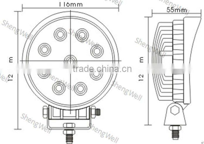 4" 27W 9--32V Round LED work light Epistar led work light Flood/Spot beam magnet base working led machine light