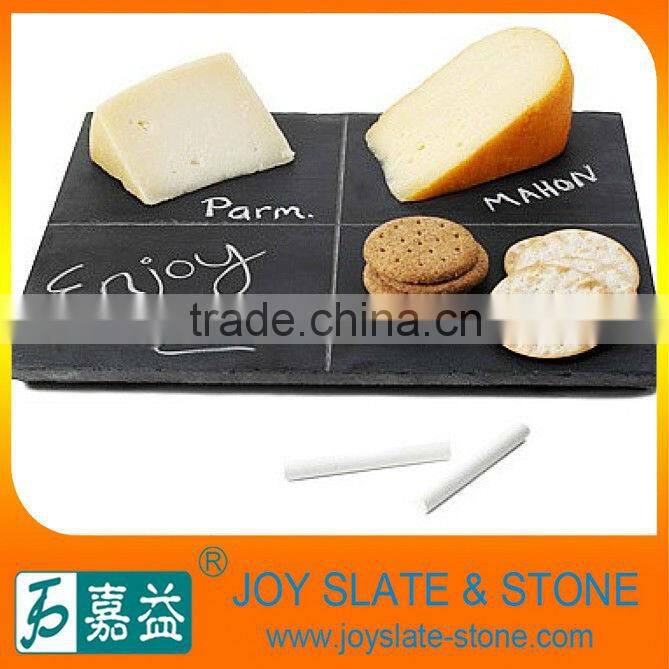 Flat black slate fruit dinner plate