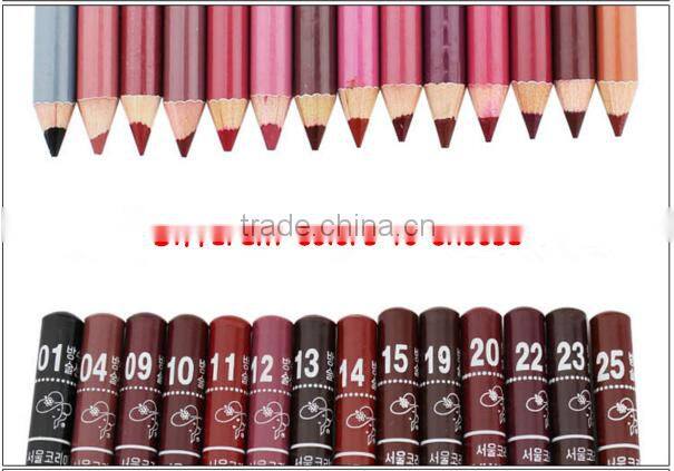 Newest Fashoin Korea Waterproof Long Lasting Makeup Wooden Lip Liner Pencil Lipliner 28 colors