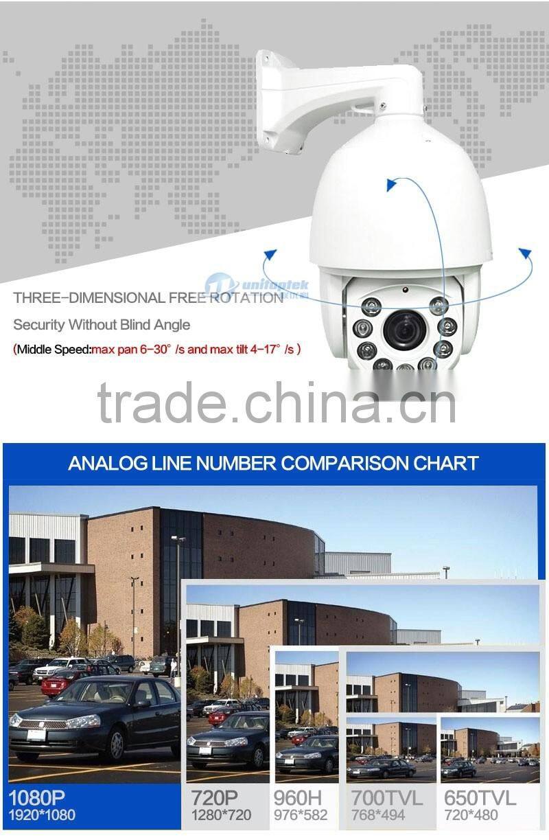 HDCVI PTZ Camera IR-CUT HD 2MP 1080P 7'' Middle Speed 18X Zoom Outdoor 9*Array Distance IR 120m Camera Auto IRIS