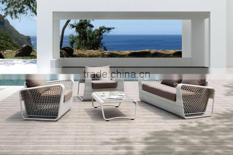 New modern poly rattan garden sofa set furniture (1.2mm thickness alu frame, high quality wicker furniture)