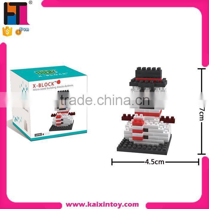 2015 Popular Toy lovely snowman diamond blocks cheap toy building blocks plastic
