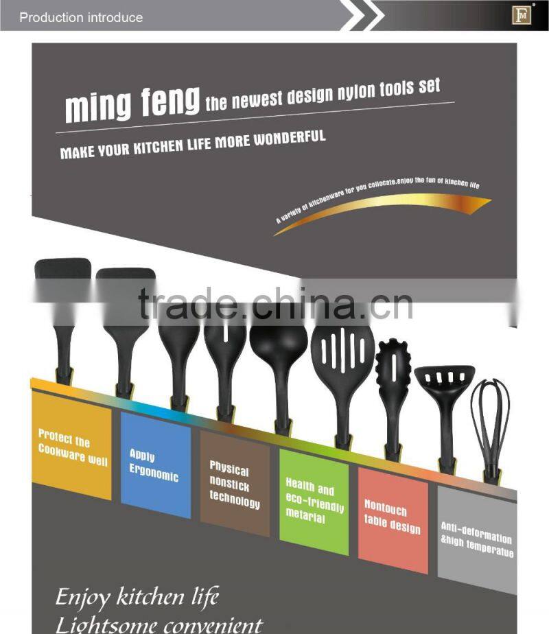 Colorful handle nylon kitchen utensil soup spoon