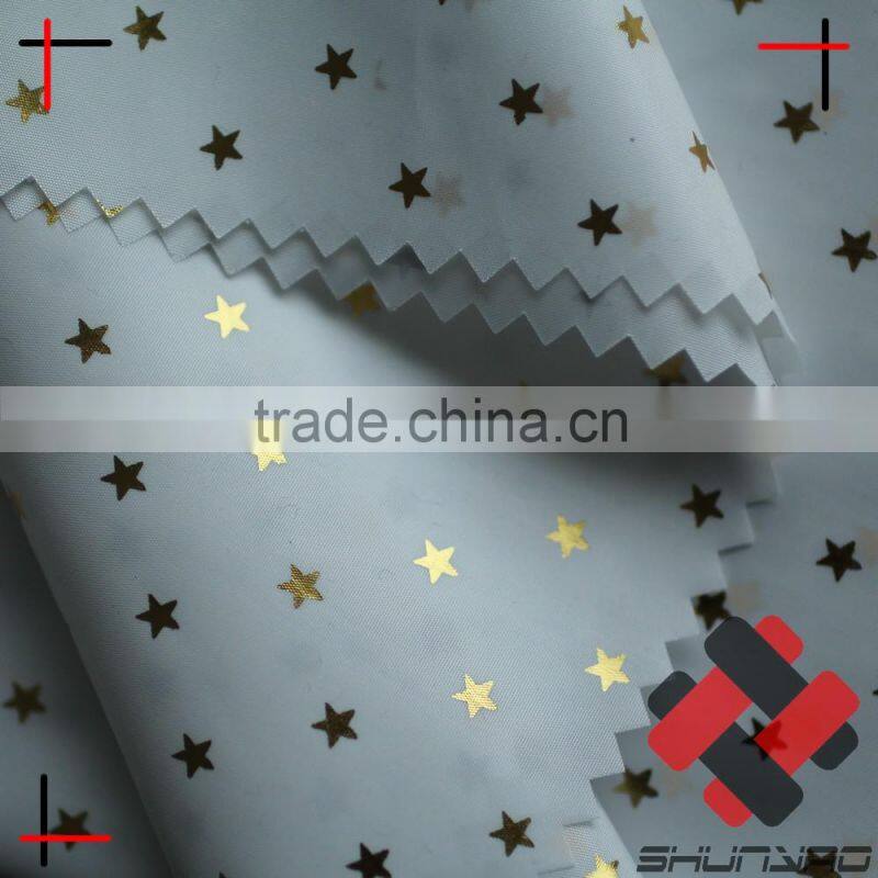 gold star foil polyester taffeta fabric