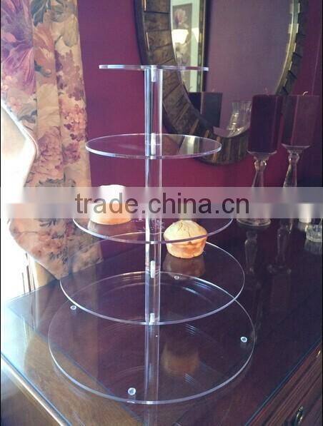 Five 5-Tier Clear Fruit Stand Wedding Cake Stand Dessert Stand for Good Quality