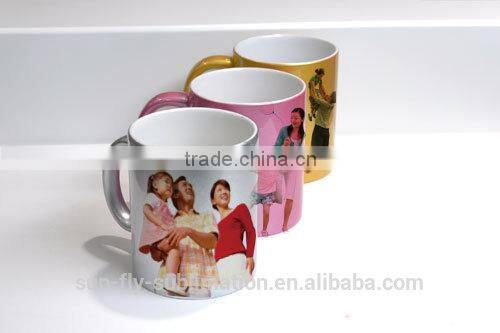 11oz Pink Mug / Outside color printing mug/ Colorful mug for promotion/ Mug for coffee/ Mug for ADs