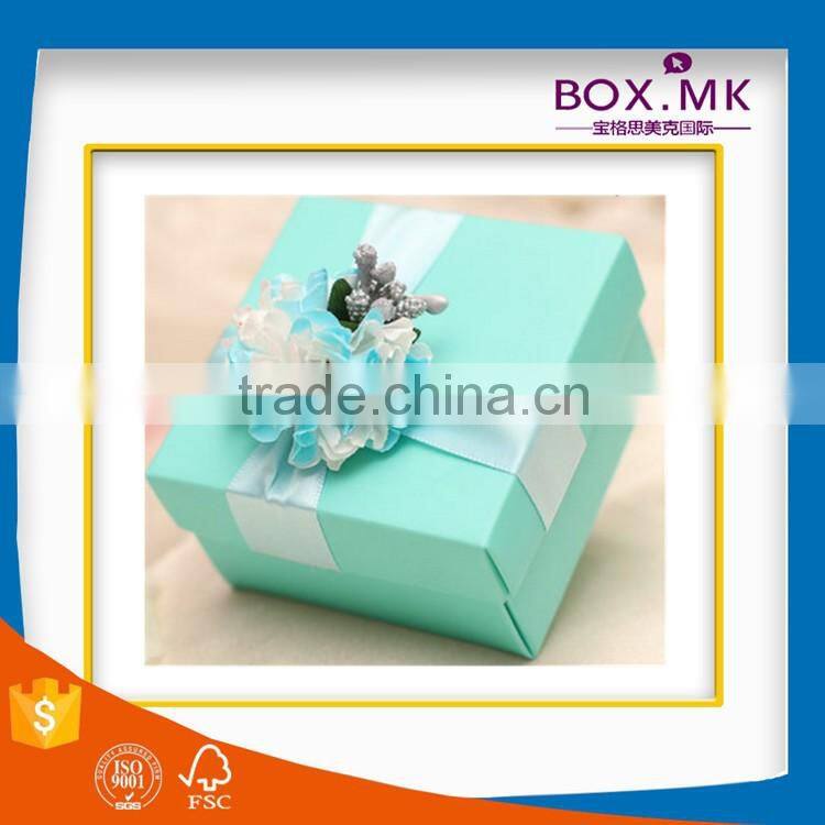 Manufacturer Customized Fashion Design Purple Square Wedding Invitation Gift Sweet Box