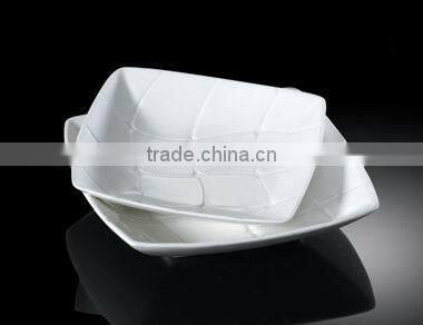 H4791 chaozhou rectangular white porcelain wholesale buffet plate