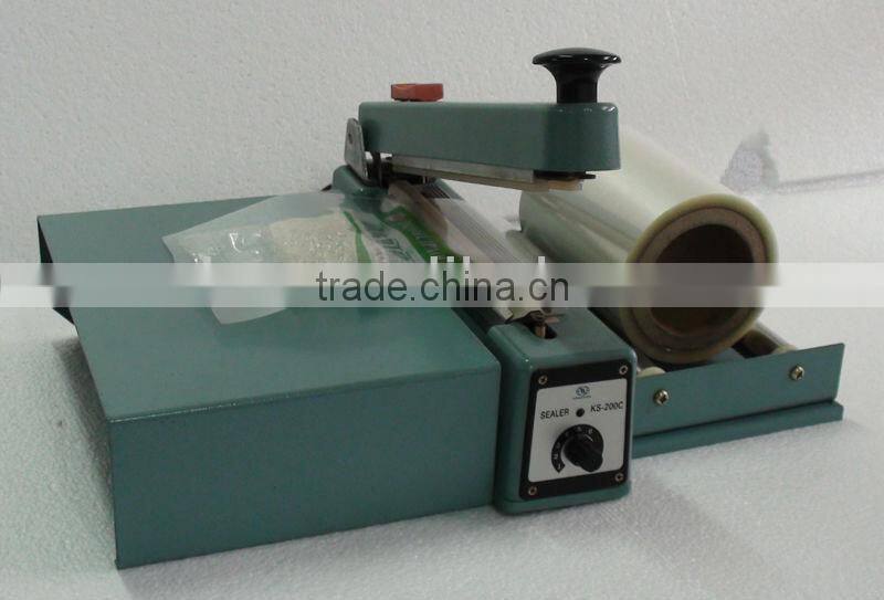 KS-300 BC plastic bag hand press sealer with cutter