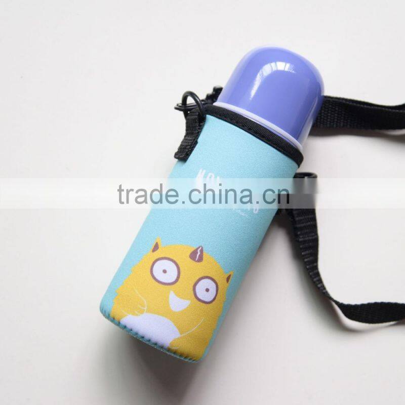 2016 hot sale factory direct supply vacuum cup with cotton cover,350ml stainless steel children vacuum cup