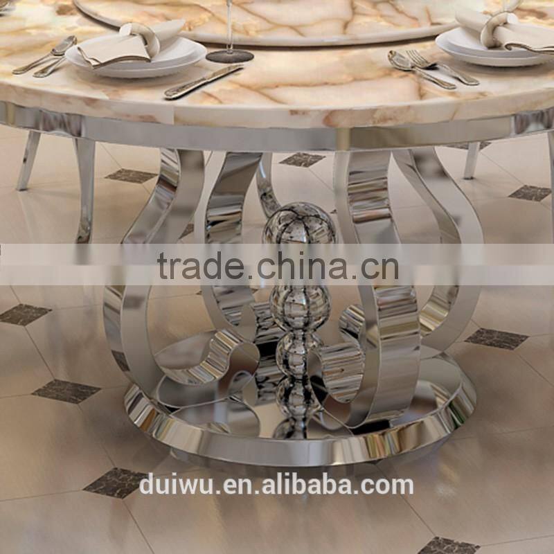 High quality dubai fancy round rotating marble wedding dining table