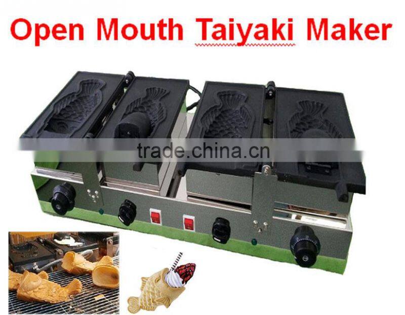 Commercial Waffle Maker Korea Taiyaki Big fish shape cake baker for sale