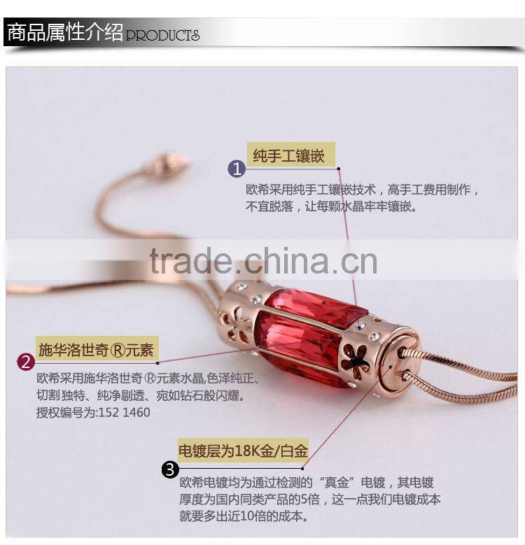 Elegant long chain glass bottle necklace Crystal 10478