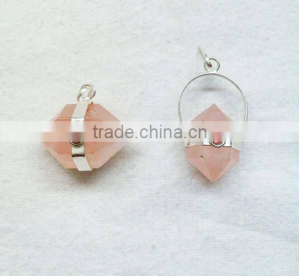 Rose Quartz Herkimer Pendants