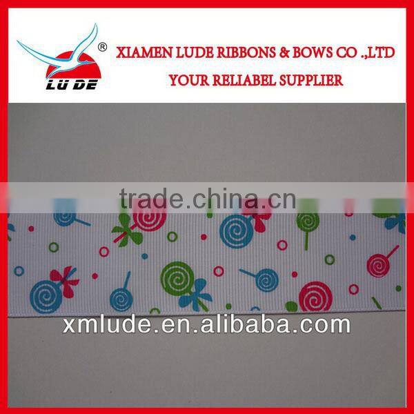 2015 hot sales grosgrain printed stripes ribbon