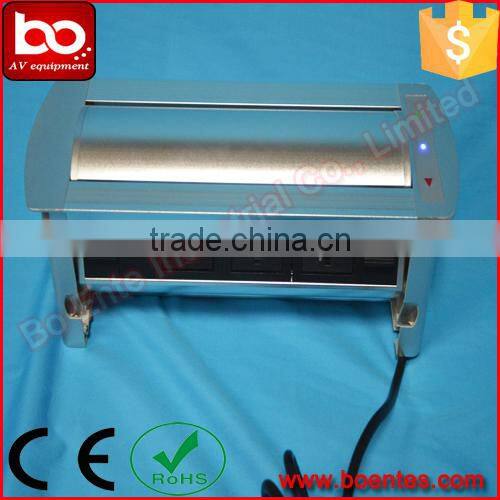 Manual Flip Up Desktop Socket with 4 Power Plug for Conference Table