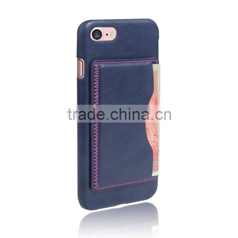 Crazy horse leather card case for iphone 7, for iPhone 7 wallet case stand holder back cover