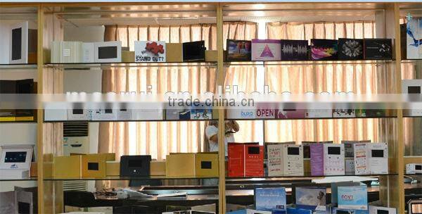 Hot 2.4/4.3/ 7" tft video brochure, video book, led video card light/motion sensor touch screen