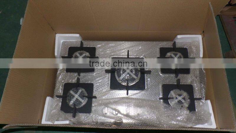 Built-In Glass Top Gas Stove , Simple Portable Five Burner Gas Stove