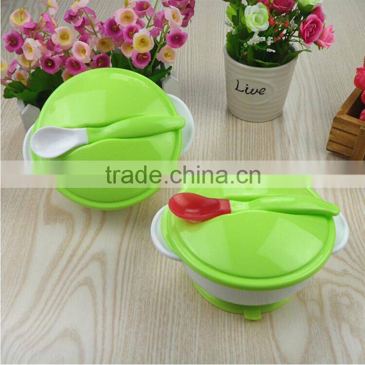High quality BPA free pp plastic sucttion baby bowl with spoon