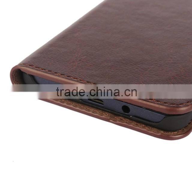 Luxury Mobile Phone Case For Samsung Galaxy A7 Leather Crazy Horse grain premium leather wallet Flip Holder Cover Case