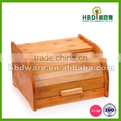 new products high quality hot selling bamboo bread box,bread bin storage box, wholesale