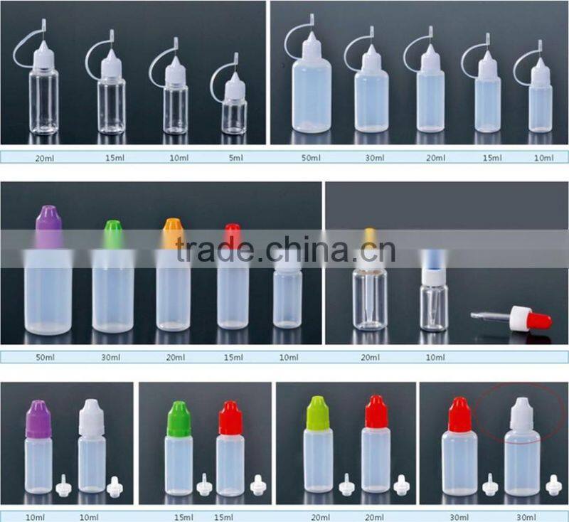 5ml essential oil thin bottle with clear pet plastic dropper bottle PET396R
