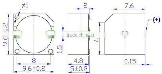internal driver square SMD Magnetic Buzzer(9.6*5mm)