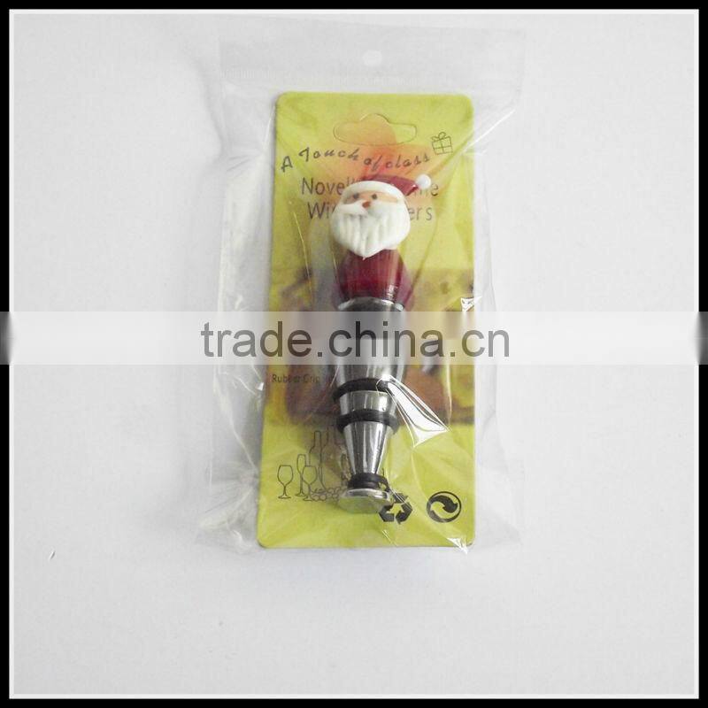 Santa wine stopper,ceramic wine stopper,cute wine stopper