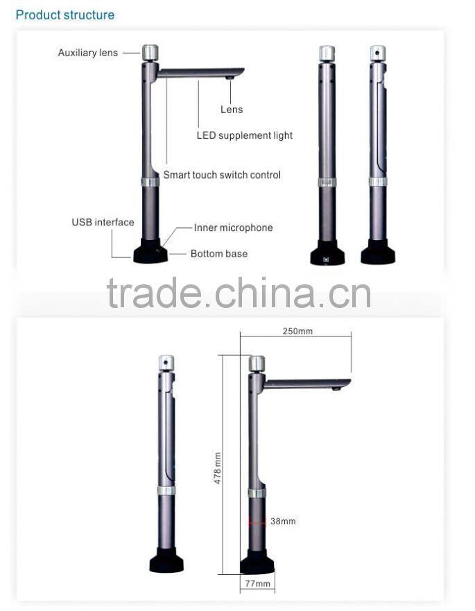 Portable Document Camera Presenter, Visualizer with Dual cameras 5MP S520