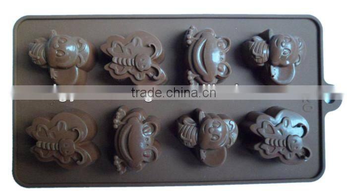Yuanrong Hot sell silicone chocolate mold animal shaped chocolate mould
