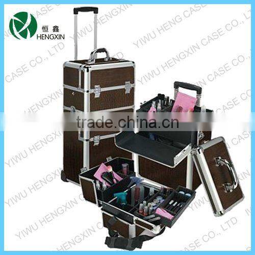pink gator professional rolling makeup case,beauty trolley case