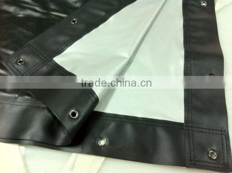3D cinema silver screens with black and eyelet