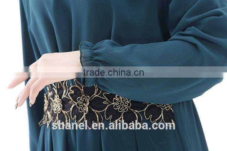 high quality chiffon muslim abaya dress appliqued islamic women clothing